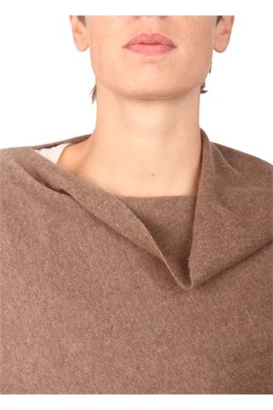 Poncho in lana merino modello mantella Art Tricot | 2016111MARRONE